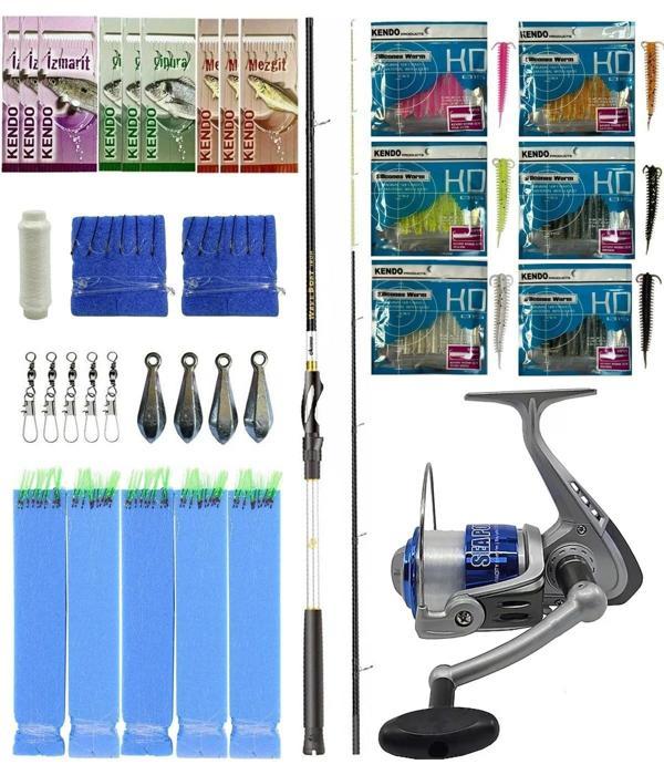 Yek Outdoor Hazır Tekne Oltası Seti Okuma Wave Boat 180H 2 Parça Tekne Kamışı&Kendo Sea Power 5000 Olta Makinesi - Image 1