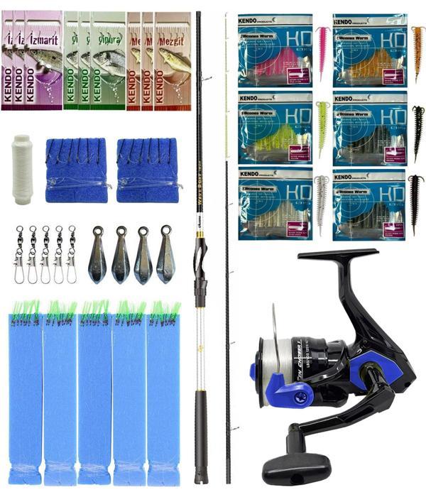 Yek Outdoor Hazır Tekne Oltası Seti Okuma Wave Boat 180H 2 Parça Tekne Kamışı&Okuma Fin Chaser X FNX-60BL Blue 1BB Olta  - Image 1