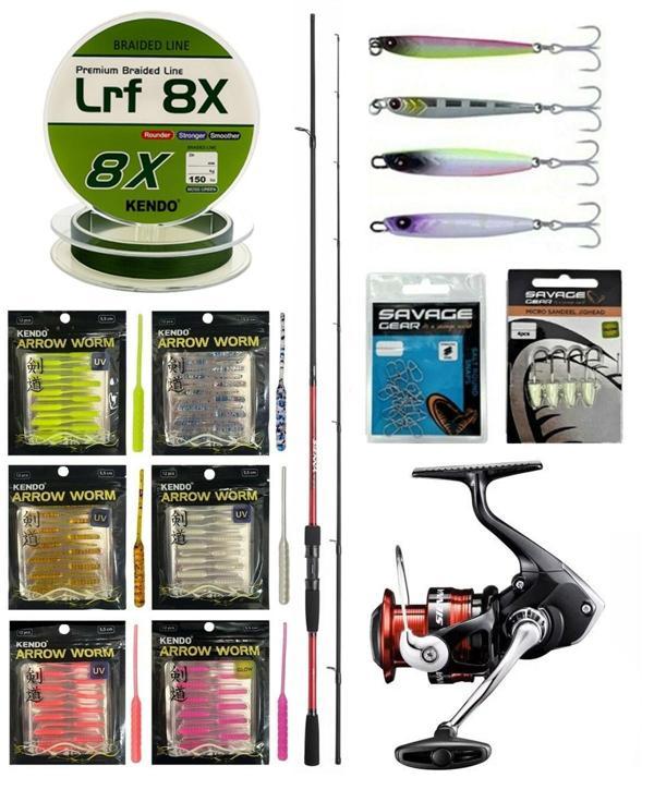 YekOutdoor Arrow Worm LRF Seti Shimano Kamış Sienna Spinning Sensitive 2,11m 0,5-7g 2pc&Shimano Sienna 1000 Fg Lrf Makin - Image 1