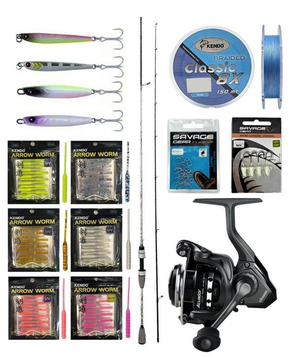 YekOutdoor Arrow Worm LRF Seti Kendo Kenshi Pro 2.10m 1-7 gr Olta Kamışı&Okuma Acuador ACU-2500A 3+1BB Olta Makinesi - Image 1