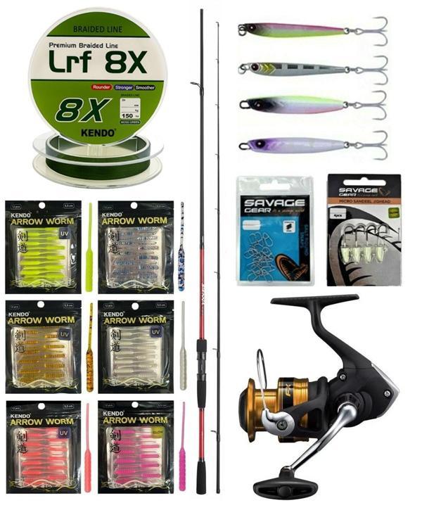YekOutdoor Arrow Worm LRF Seti Shimano Kamış Sienna Spinning Sensitive 1,91m 1-10g 2pc&Shimano Makina FX 1000 FC - Image 1