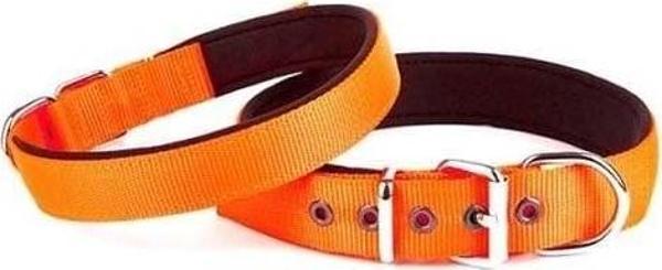 Doggie Comfort Dokuma Köpek Boyun Tasması Medium Turuncu 2.5x37-45 Cm - Image 1