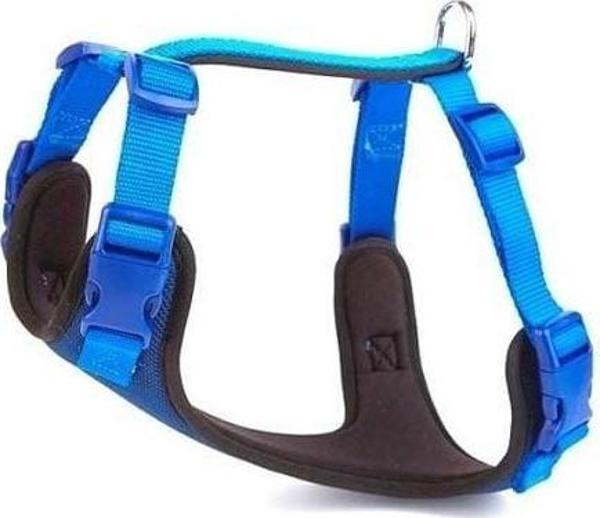 Doggie Havalı Dokuma Köpek Göğüs Tasması Medium Mavi 2x45-55 Cm - Image 1