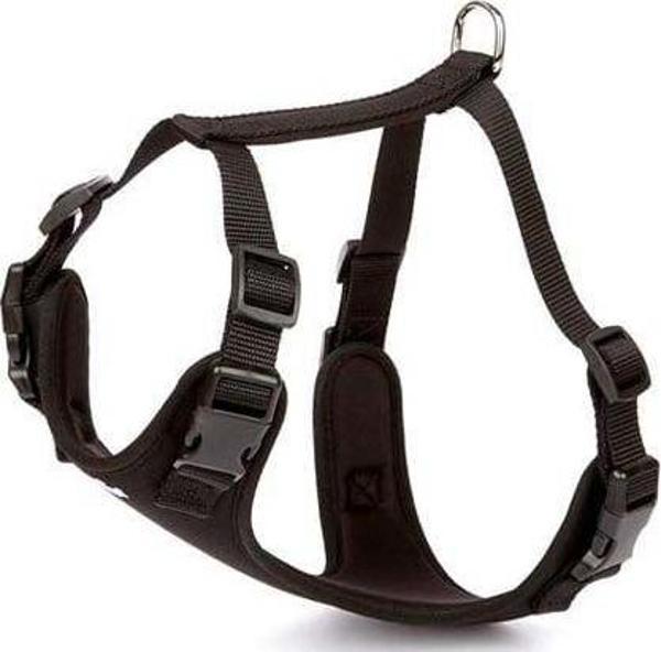 Doggie Havalı Dokuma Köpek Göğüs Tasması Medium Siyah 2x45-55 Cm - Image 1