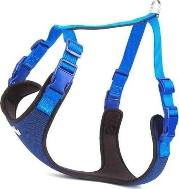 Doggie Havalı Dokuma Köpek Göğüs Tasması Xlarge Mavi 2.5x65-75 Cm - Image 1
