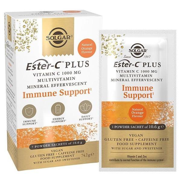 Solgar ESTER-C Plus Vitamin C 1000 MG Efervesan 7 Sachet - Image 1
