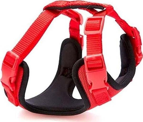 Doggie Havalı Dokuma Köpek Göğüs Tasması Xsmall Kırmızı 1.5x35-45 Cm - Image 1