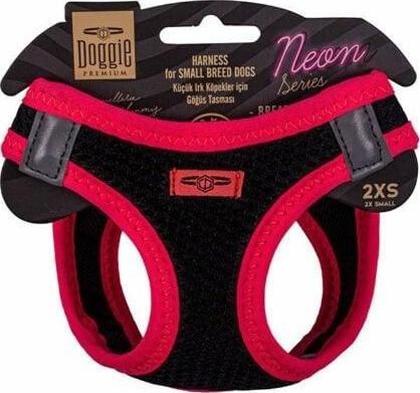 Doggie Havalı Dokuma Neon Küçük Irk Köpek Göğüs Tasması Xxsmall Pembe 26-30 Cm - Image 1