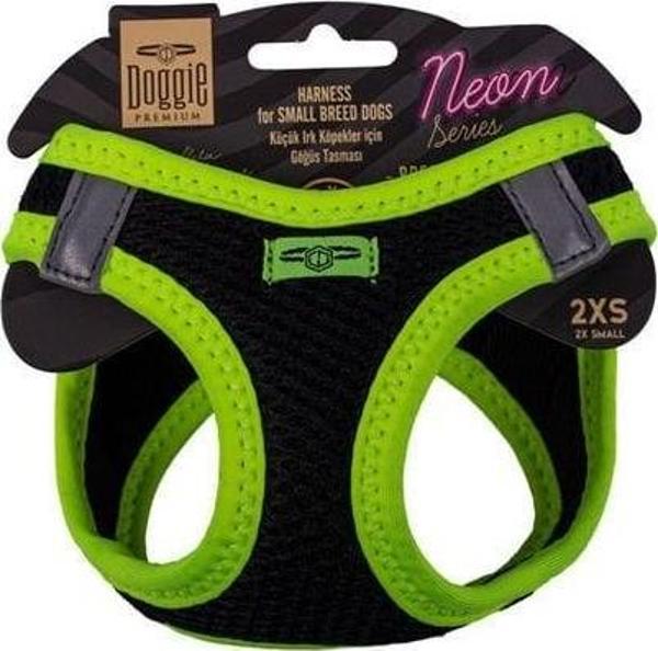 Doggie Havalı Dokuma Neon Küçük Irk Köpek Göğüs Tasması Xxsmall Sarı 26-30 Cm - Image 1