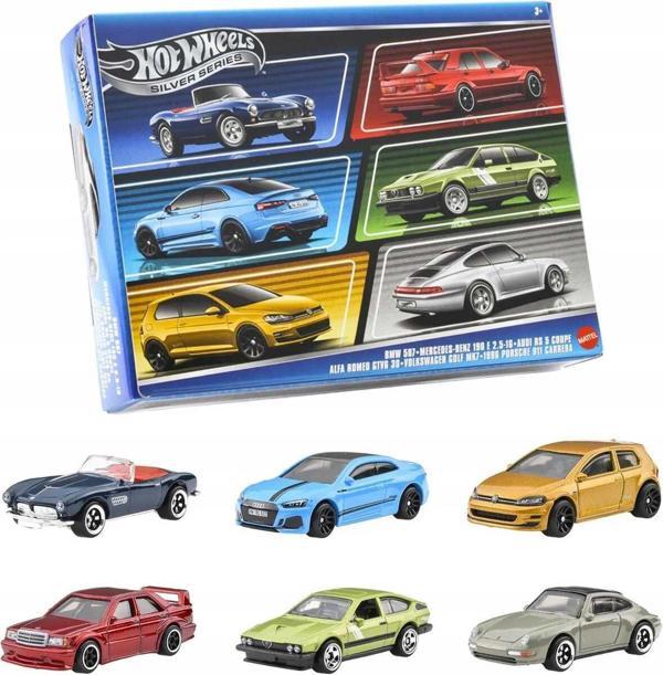 Hot Wheels Silver Series Euro Style 6’lı Set – BMW, Mercedes, Audi, Porsche, Alfa, VW - Image 1