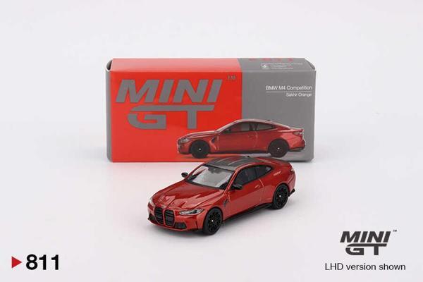 MINI GT 1:64 BMW M4 Competition G82 Sakhir Orange Diecast Model Araba MGT00811 - Image 1