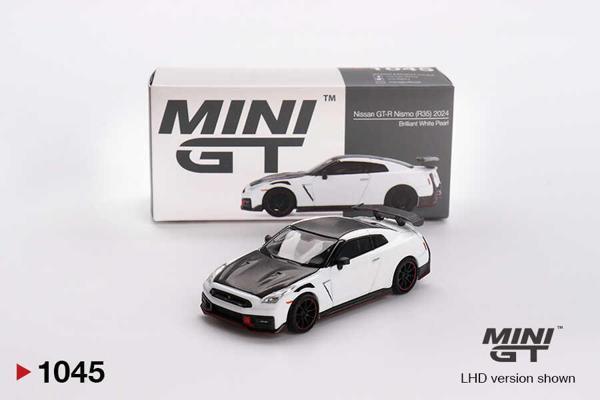 MINI GT 1:64 Nissan GT-R Nismo R35 2024 Brilliant White Pearl Diecast Model Araba MGT01045 - Image 1
