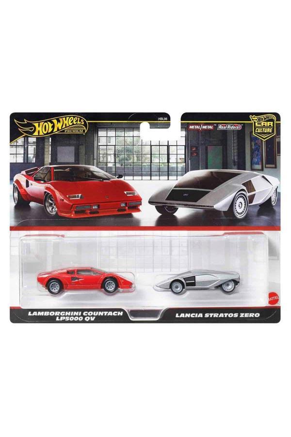 1:64 Hot Wheels Premium Car Culture 2'li Paket HBL96 - Lamborghini Countach Lp5000 Qv Ve Lancia Stra - Image 1
