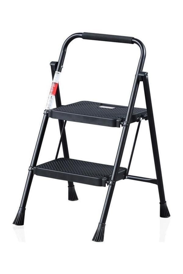 Perilla 51402 Stepla Geniş 2 Basamaklı Katlanır Merdiven Eurotower Siyah - Image 1