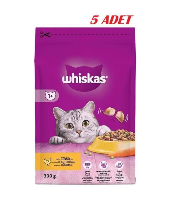Whiskas Tavuklu Sebzeli Kuru Kedi Maması 300 Gr*5 ADET - Image 1