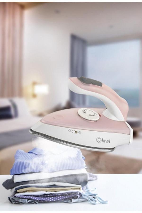 Kiwi KSI-6316 Çelik Tabanlı Seyahat Ütüsü 1000 w Pembe - Image 1