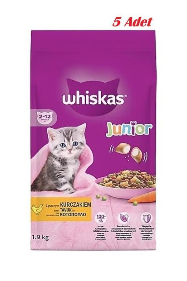 Whiskas Junior Tavuklu Yavru Kuru Kedi Maması 1.9 Kg*5 ADET - Image 1