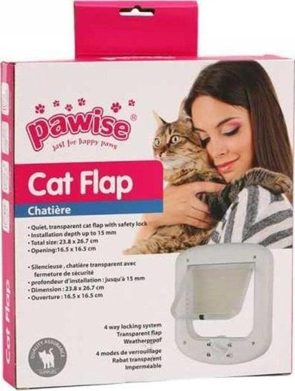 Pawise Kedi Kapısı Beyaz 24x29 Cm - Image 1