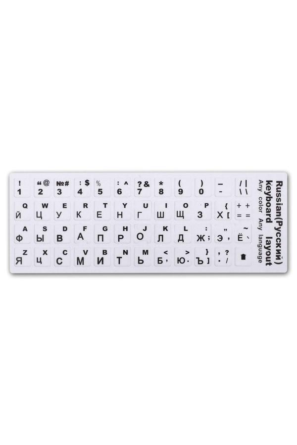 Microcase Rusça Q Klavye Etiketi Laptop Macbook Pc Sticker - Beyaz Al3036 - Image 1