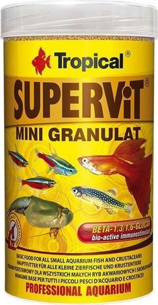 Tropical Süpervit Mini Granulat Küçük Akvaryum Balıkları için Granül Balık Yemi 100 Ml 65 Gr - Image 1