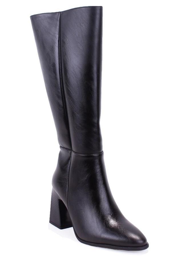 Dagoster DZA07-11701500 Siyah Günlük Fermuarlı Kasik Topuklu Kadın Çizme - Image 1