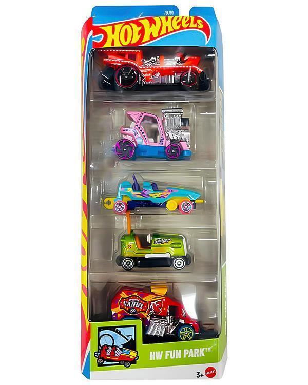Hot Wheels Beşli Araba Seti Hw Fun Park JBJ88 - Image 1