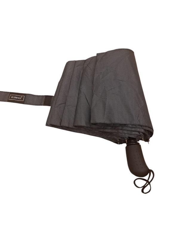 Rubenis 8 Tel Yarı Otomatik Siyah Ekose Desen Şemsiye - Image 1
