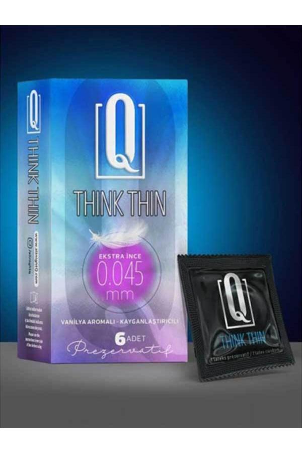 Q Think Thin 6'Lı Ekstra Ince Vanilya Aromalı Prezervatif - Image 1