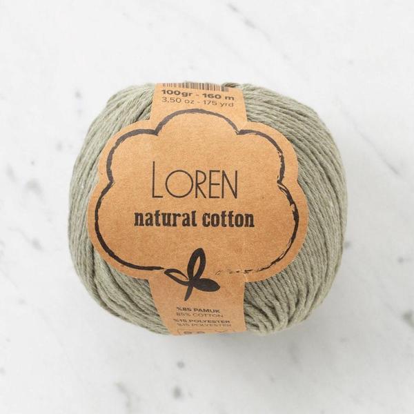 Loren Natural Cotton Küf Yeşili El Örgü İpi - R089 - 33926 - Image 1