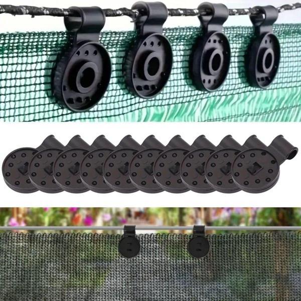 BUFFER® 10 Adet Güneşlik Filesi Sabitleme Klipsleri, Gölgelik Bezi ve Brandalar İçin Dayanıklı Plastik Kelepçe Kancaları - Image 1