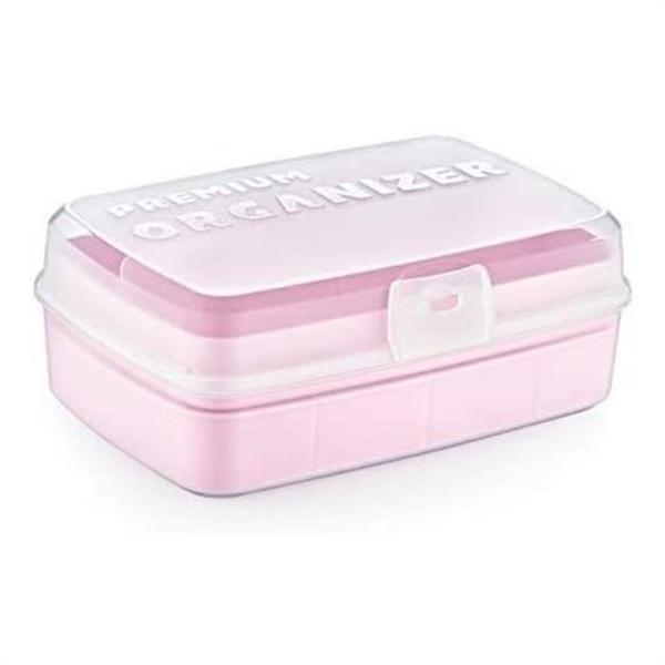 BUFFER® 12 Bölmeli Çok Amaçlı Takı Toka Kutusu Dikiş Kutusu Kapaklı Organizer Kutusu Bölmeli Kutu - Image 1