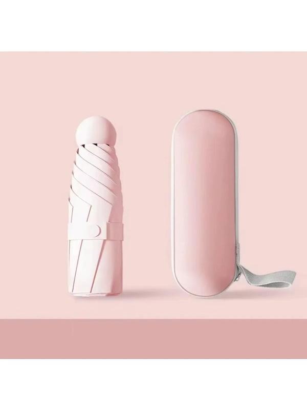 6 Telli Mini Cep Boy Kapsullü Şemsiye -Pembe - Image 1