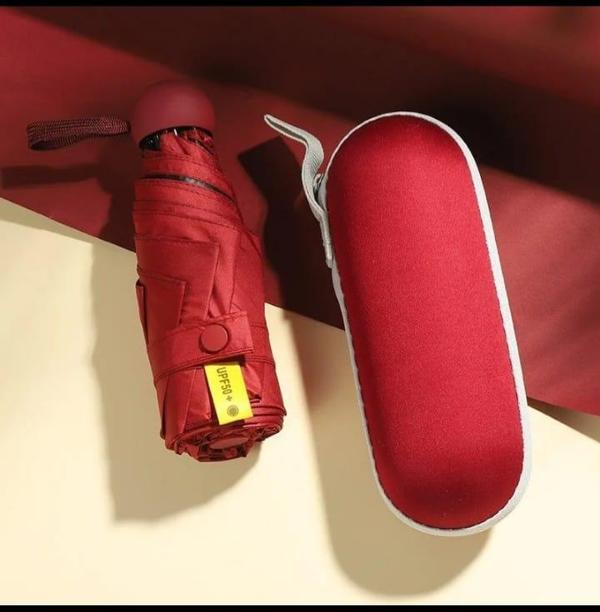 6 Telli Mini Cepboy Kapsullü Şemsiye -Kırmızı - Image 1