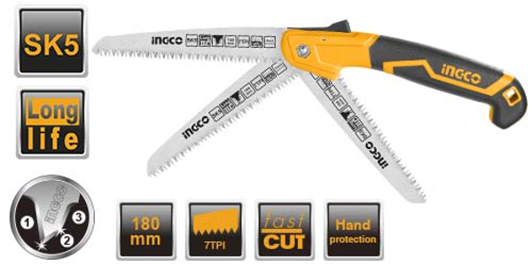 İngco hfsw1808 Budama Testeresi 180 mm Katlanır - Image 1