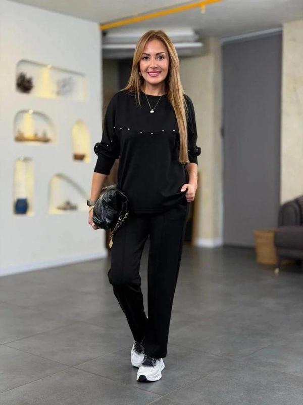 MDB Kadın Inci Detay odal Kumaş Ikili Takım - Image 1