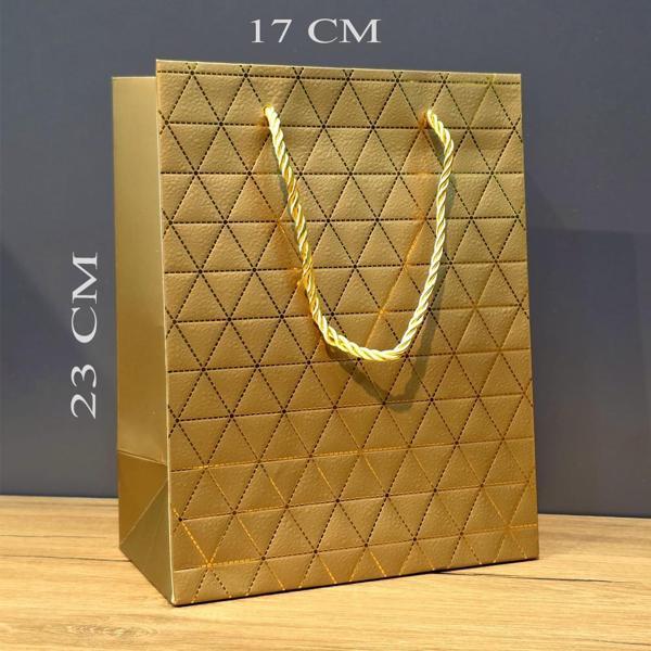Küçük Boy Gold İpli Karton Çanta - Image 1