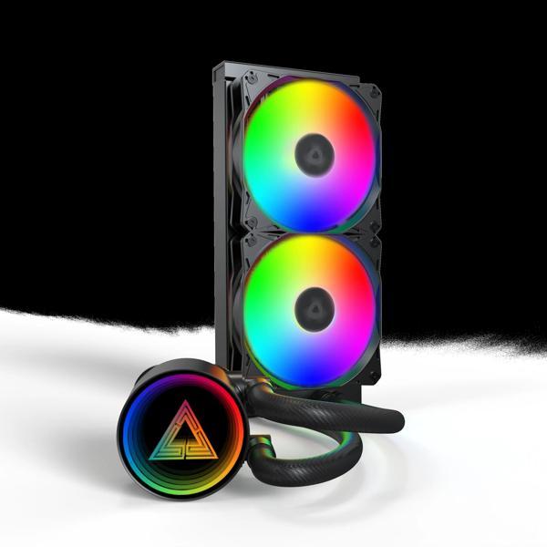 MONTECH Lightflow ARGB 240 Siyah – Ultra Sessiz AIO Sıvı CPU Soğutucu, 3100 RPM Pompa, Üçlü Sessiz F - Image 1