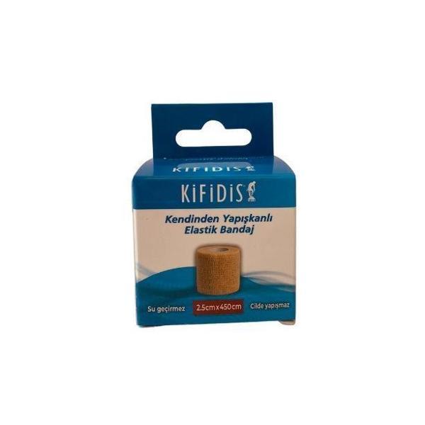 Kifidis Kendinden Yapışkanlı Elastik Bandaj Ten Rengi 2,5 cm x 450 cm - Image 1