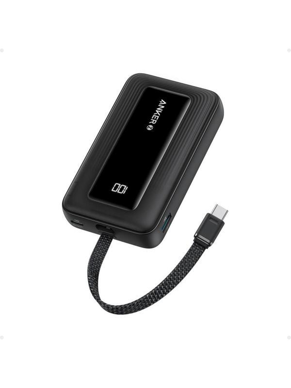 Anker Zolo Powerbank (10K, 30W, Dahili USB-C Kablo) - Siyah - A1688 - Image 1