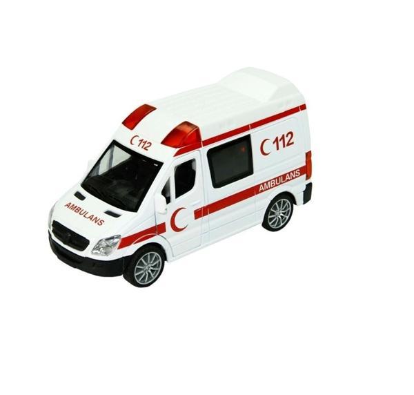 13.5 cm Sesli Işıklı Çek Bırak Metal 112 Ambulans 1802 - Image 1
