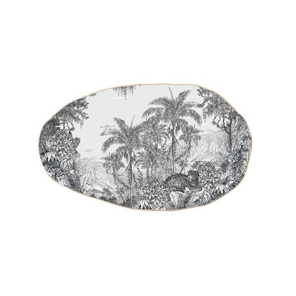 Easy Life Rain Forest Porselen Servis Tabağı 36cm x 21,5cm - Image 1