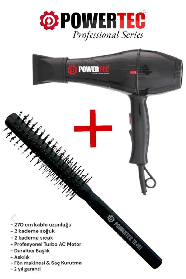 TR-701 Profesyonel Fön Makinesi + Profesyonel Berber Fön Fırçası - Image 1