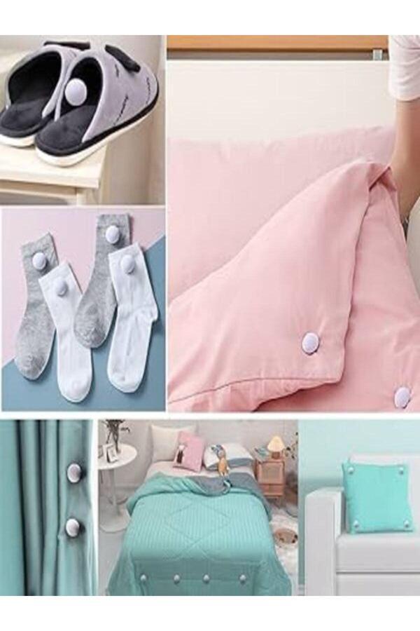 Rodos Ticaret Yorgan Sabitleyici, Nevresim Tutucu Mantar Şekilli Perde Ve Çarşaf Klipsi 4 Adet Gri - Image 1