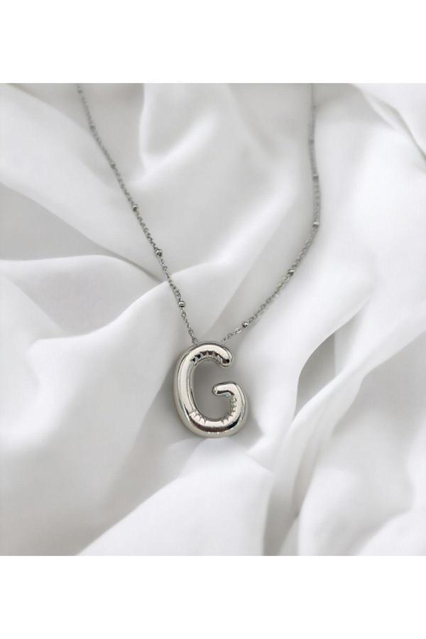 Novas Silver Balon G Harf Kolye 316 L Çelik Paslanmaz - Image 1