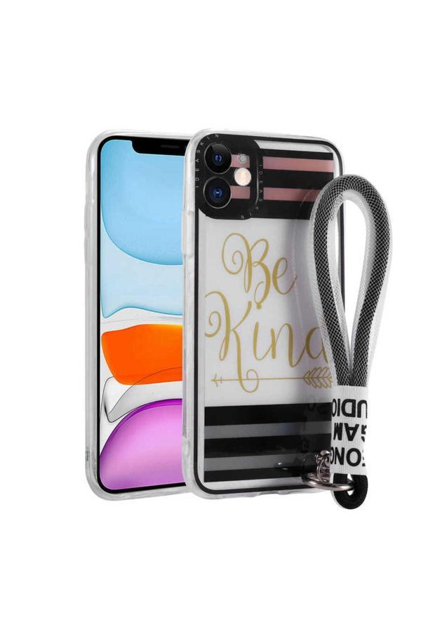 Zore Uyumlu Apple İphone 11 Kılıf Desenli El Askılı İpli Astana Silikon Kapak  - Image 1