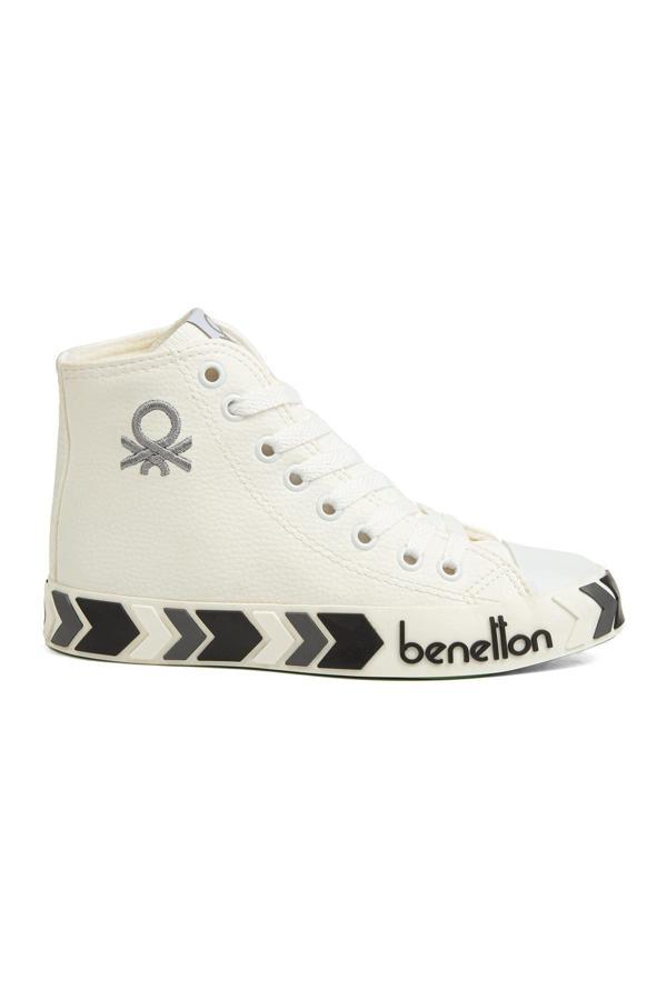 Benetton® | BN-30721 - 3374 Beyaz Gri - Kadın Spor Ayakkabı - Image 1