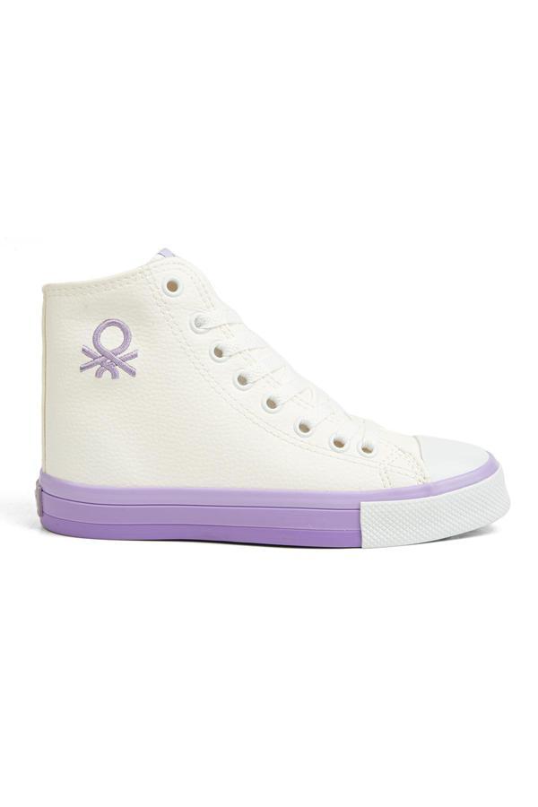 Benetton® | BN-30726 - 3374 Beyaz Lila - Kadın Spor Ayakkabı - Image 1