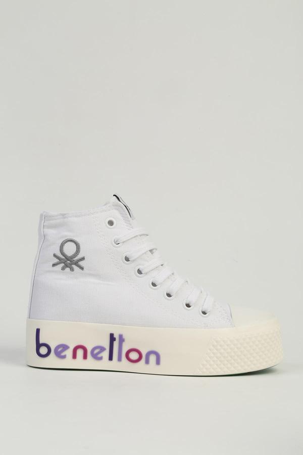 Benetton Beyaz Lila Kadın Spor Ayakkabı BN-30945 - Image 1
