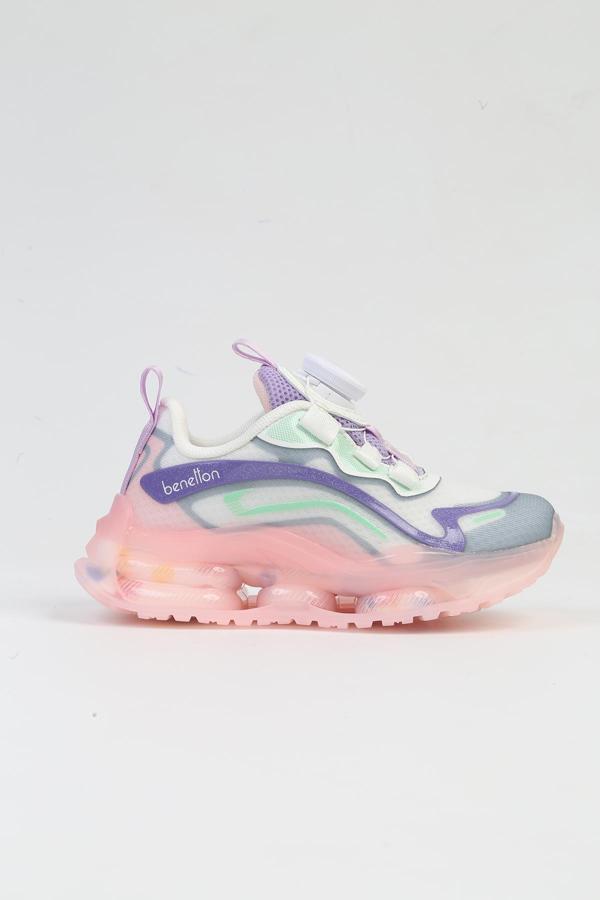 Benetton® İTHAL Beyaz Pudra  Çocuk Bağcık Mekanizmalı Spor Ayakkabı BNI-10017 - Image 1