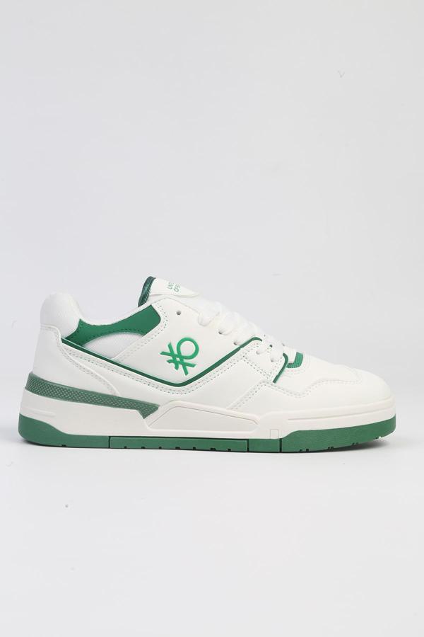 Benetton® | BNI-10081 Beyaz Yesil -İthal Kadın Spor Ayakkabı - Image 1